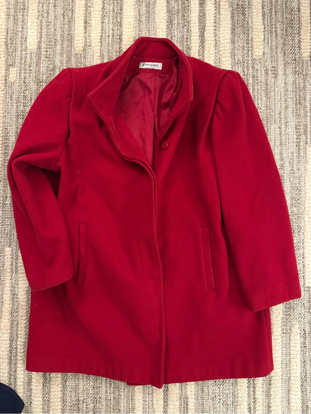 Pendleton Red Wool Peacoat with Classic Collar